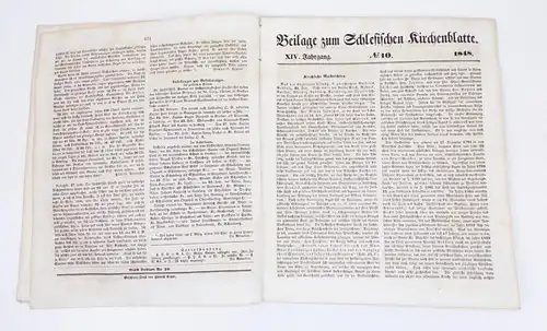 Schlesisches Kirchenblatt 1848 Breslau 10 und 11 mit Beilage Schlesien