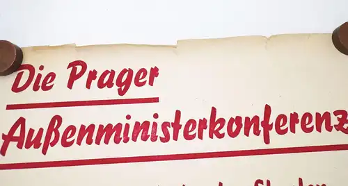 Altes Plakat Prager Konferenz Geschichte Deutschland Ost West DDR Politik 1950er