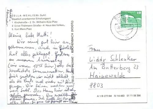 DDR Ak Zella Mehlis Kr Suhl 1984