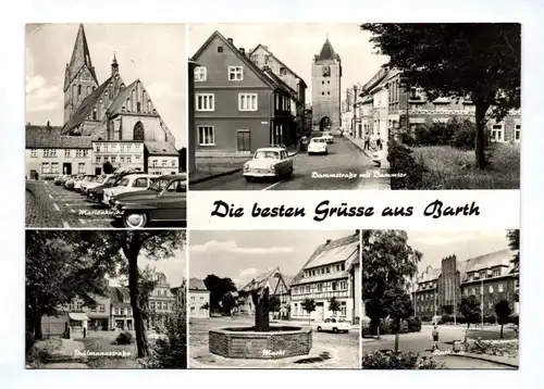 DDR Ak Die besten Grüße aus Barth 1974