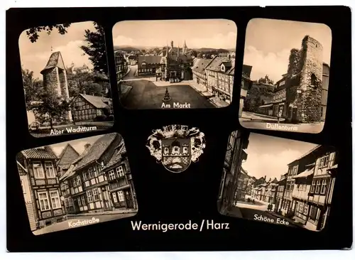 DDR Ak Wernigerode Harz 1965 Alter Wachturm Kochstraße und Dullenturm