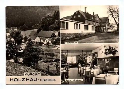 DDR Ak Kurort Holzhau Erzgebirge Fischerbaude Speise und Clubraum 1975