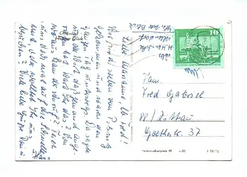 DDR Ak Altendorf Gaststätte Heiterer Blick 1974