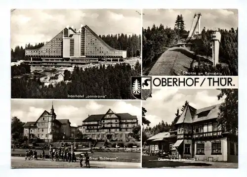 DDR Ak Oberhof Thüringen Interhotel Schanze am Rennsteig Schweizer Hütte 1972