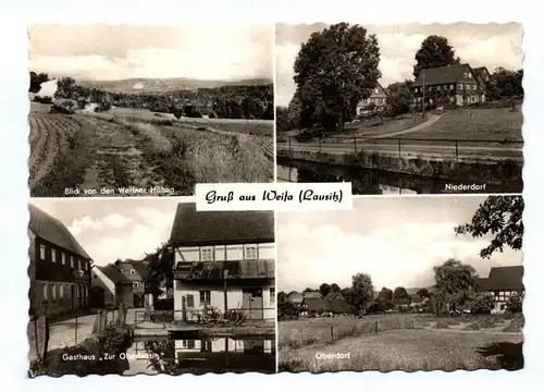 DDR Ak Gruß aus Weifa Lausitz Niederdorf Gasthaus 1966