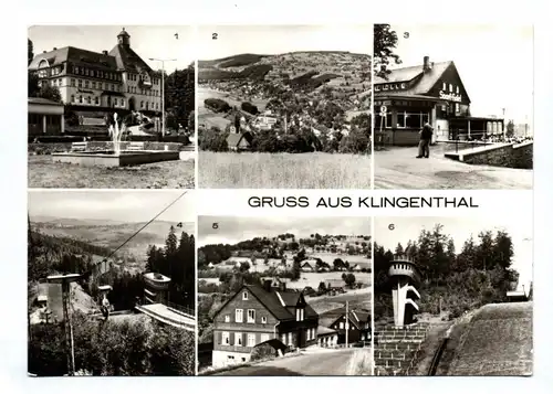 DDR Ak Gruss aus Klingenthal Rathaus Aschberg 1980