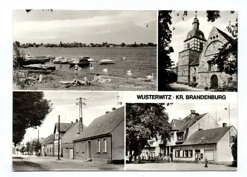 DDR Ak Wusterwitz Kr Brandenburg Badestelle Evangelische Kirche 1978