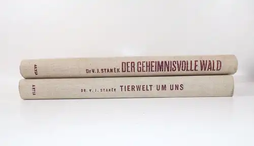 Stanek Tierwelt um uns Der geheimnisvolle Wald 1957 Bildband 2 x Buch