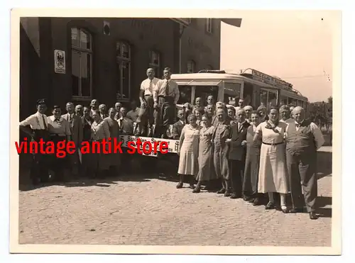 Fotografie Bus Büssing Oldtimer Schlesien Stuttgart um 1931 Turnerfest
