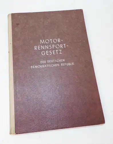 Motorrennsport Gesetz der DDR 1951 Motorsport ADMV