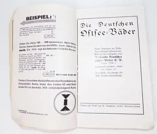 Die Ostsee Führer durch die Badeorte 1929 mit Danzig Memel Ostpreußen