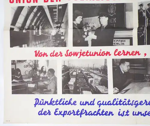 Propaganda Plakat 50 Jahre Sowjetrepublik Agitation Wandzeitung DDR Poster
