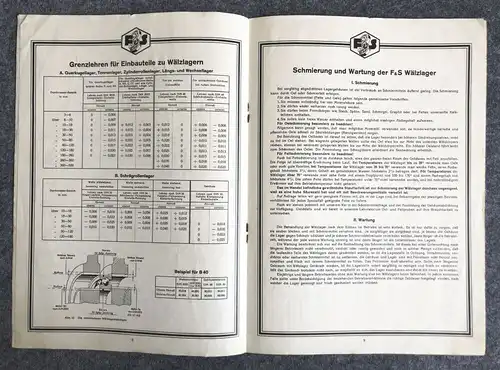 F S Wälzlager Fichtel Sachs AG Schweinfurt Info Heft alte Broschüre