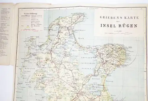 Griebens Karte der Insel Rügen DRGM 1930er Landkarte