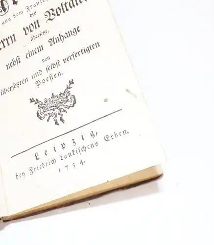 Voltaire Leben des Molière 1754 Rarität 
