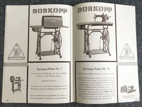 Alte Broschüre Dürkopp Nähmaschinen Heft Modelle Katalog Möbel