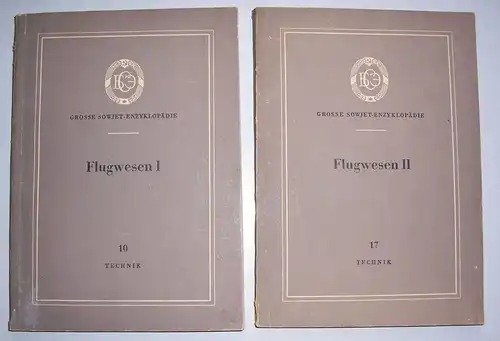 Grosse Sowjet - Enzyklopädie Flugwesen I und II 1954 Flugzeuge Luftfahrt !