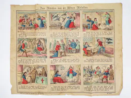 Bilderbogen Robrahn Magdeburg um 1890 Das Märchen von der schönen Melusine