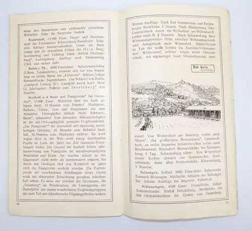 Gruss aus Thüringen 1917 Reiseführer Landkarte