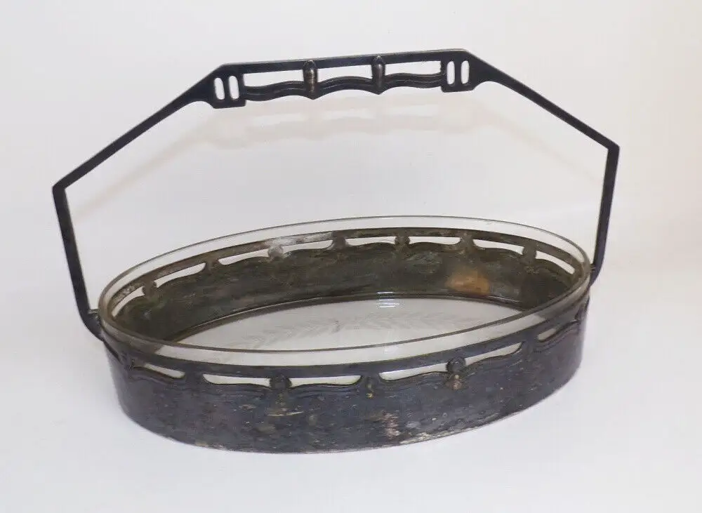 WMF Jugendstil Schale Glaseinsatz Tafelaufsatz um 1910 2