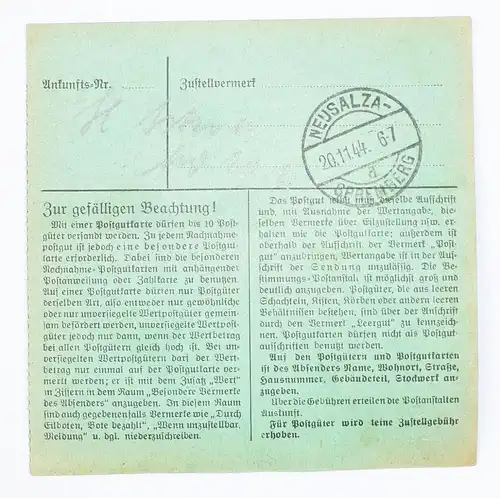 Paketkarte Dresden Gebrüder Lingke Stempel 1944