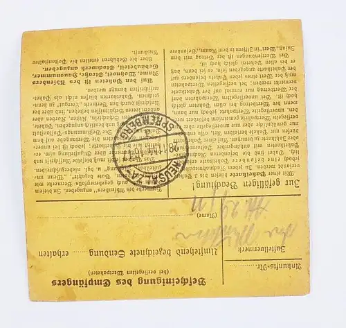 Paketkarte DR Lübeck nach Neusalza Spremberg 1944
