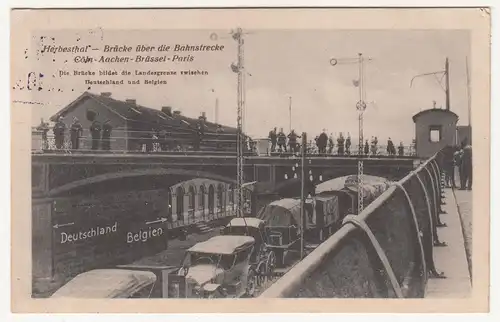 Ak Herbesthal Brücke Bahnstrecke Köln Brüssel Paris Eisenbahn Bahnhof 1916(A2681