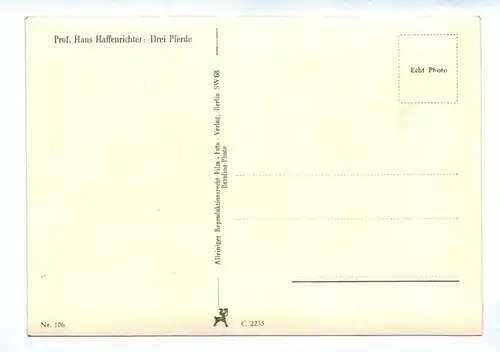 Ak Prof. Hans Haffenrichter Drei Pferde um 1940