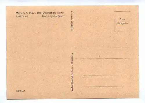 Ak München Haus der Deutschen Kunst Joseph Thorak Der Königliche Reiter um 1940