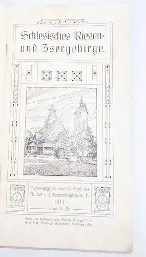 Schlesisisches Riesengebirge und Isergebirge 1911 Reiseführer Buch