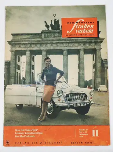 DDR Zeitschrift Der Deutsche Straßenverkehr 11 von 1959 Skoda Felicia