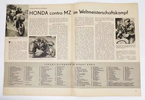 DDR Der Deutsche Straßenverkehr 4 von 1961 Leipziger Messe ADMV Honda contra MZ