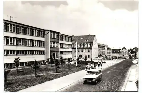DDR Ak Herrnhut Zinzendorfplatz und Löbauer Straße 1984