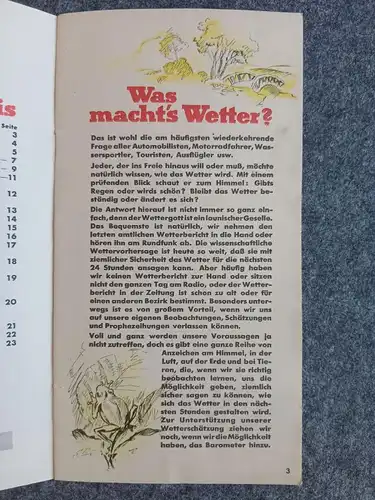 Shell Wetterkarte Ratschläge zur Wetterbeobachtung alte Broschüre