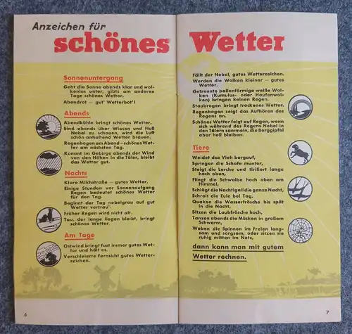 Shell Wetterkarte Ratschläge zur Wetterbeobachtung alte Broschüre