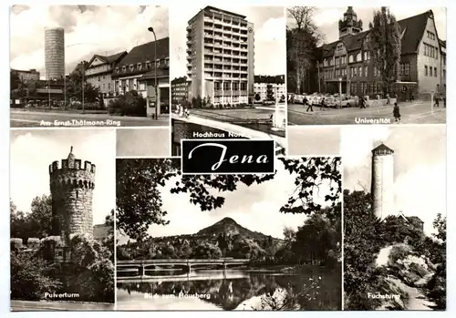 DDR Ak Jena Pulverturm Hochhaus Nord Fuchsturm 1972