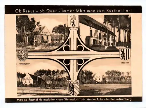 DDR Ak Mitropa Rasthof Hermsdorfer Kreuz Thüringen