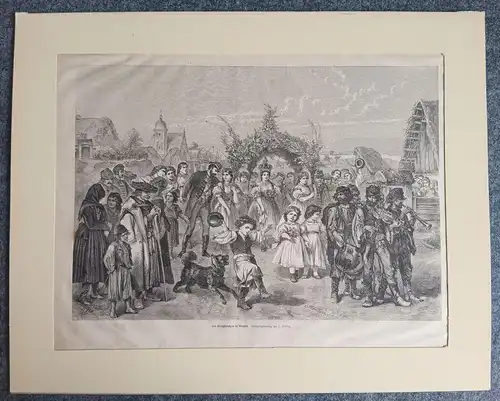 Die Pfingstkönigin in Ungarn Holzstich 1871 nach F Hollarz