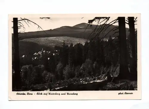 DDR Ak Schierke Harz Blick auf Winterberg und Wurmberg