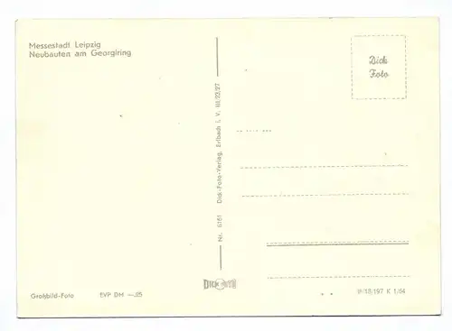 DDR Ak Messestadt Leipzig Neubauten am Georgring 1964