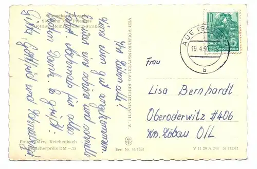 DDR Ak Schneeberg Erzgebirge Siedlung des Friedens 1957