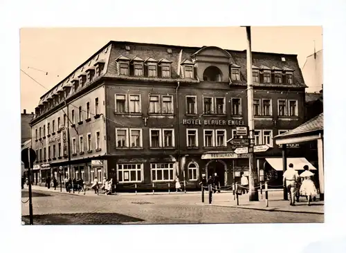 DDR Ak Aue Sachsen HO Hotel Blauer Engel 1961