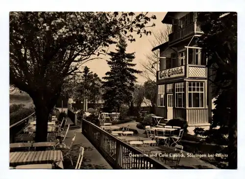 DDR Ak Gaststätte und Cafe Elbblick Söbringen bei Pillnitz 1970