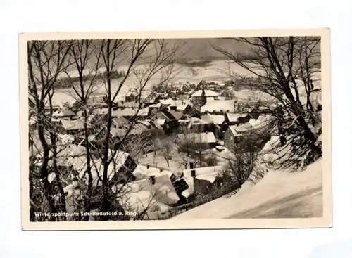 DDR Ak Wintersportplatz Schmiedefeld am Rennsteig 1953