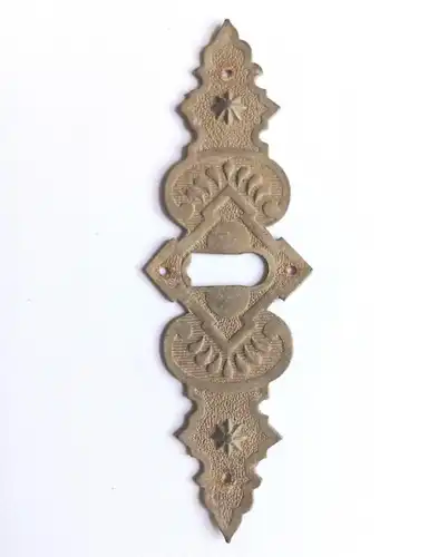Alter Möbelbeschlag mit Schlüsselloch antik Schlüsselschild