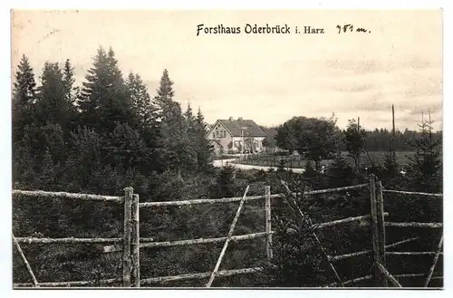 Ak Forsthaus Oderbrück im Harz DR 1908