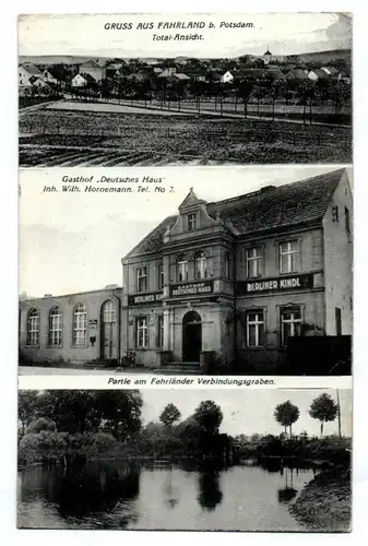 Ak Gruss aus Fahrland bei Potsdam Totalansicht Gasthof Deutsches Haus 1938