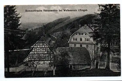 Ak Sommerfrische Hüttenmühle bei Wolkenstein im Erzgebirge 1919