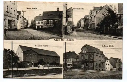 Ak Gruß aus Theißen Neue Straße Goldene Kone Wiesenstraße  DR 1934