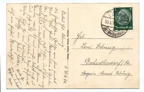 Ak Gruß aus Theißen Neue Straße Goldene Kone Wiesenstraße  DR 1934